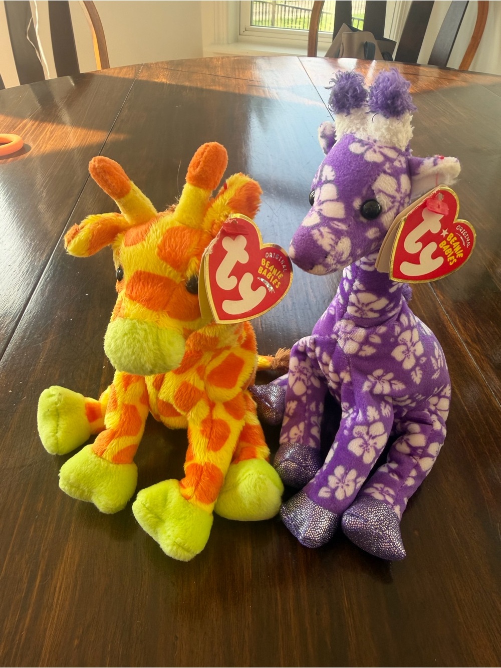 TY Beanie Babies Giraffe Bundle Sunnie & Giraffiti Original Hang Tags